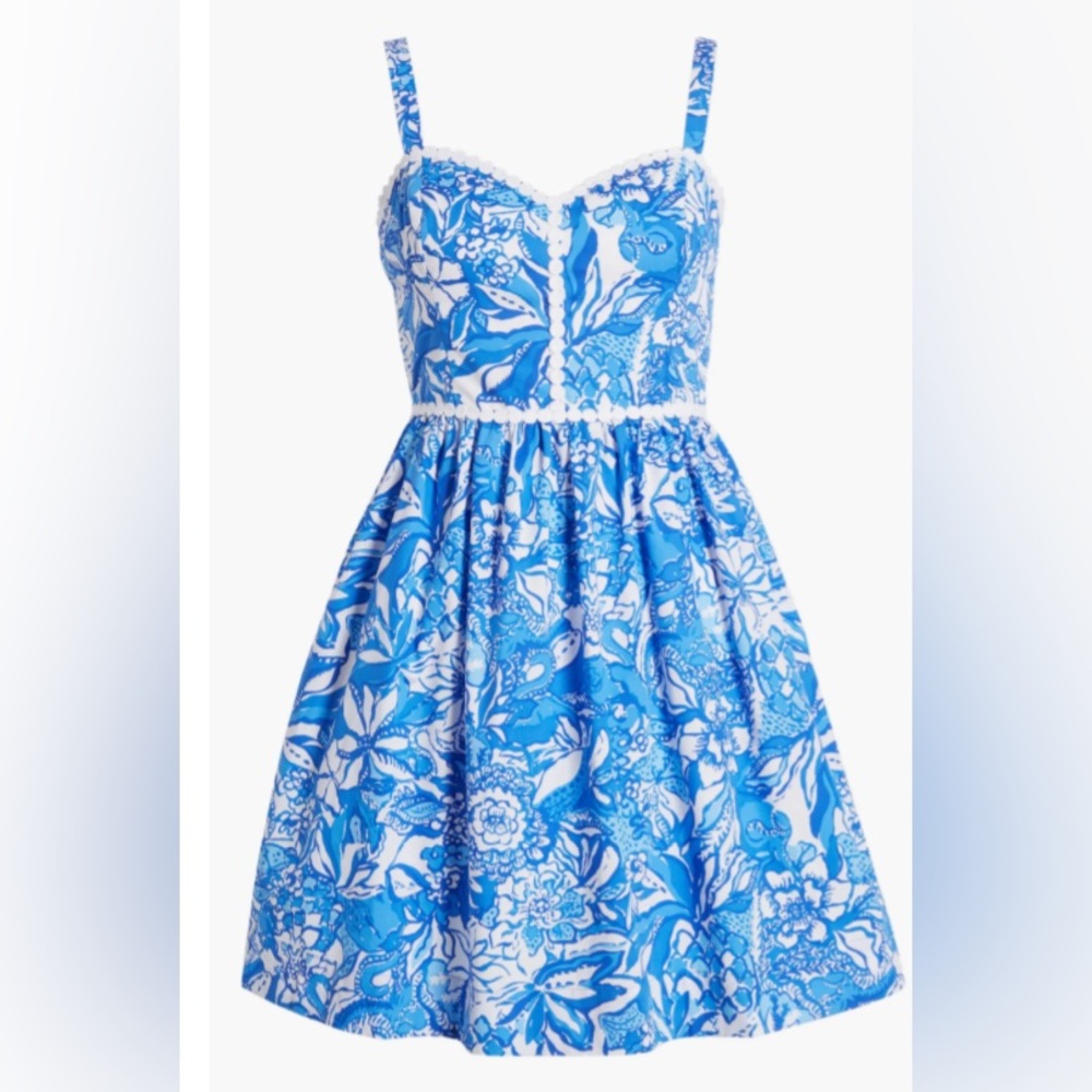 Haylan Floral Print Fit & Flare Cotton Sundress
Lilly Pulitzer great condition